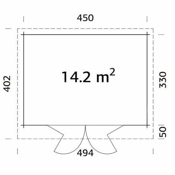 Palmako Lea 4.8m X 3.6m Log Cabin Garden Office (44mm) 5 Palmako Lea 4.8m X 3.6m Log Cabin Garden Office (44mm) - Image 3