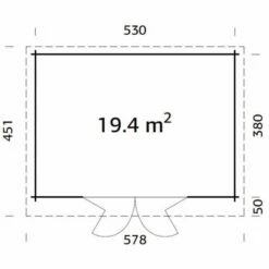 Palmako Lea 5.4m X 3.9m Log Cabin Garden Office (44mm) 16 Palmako Lea 5.4m X 3.9m Log Cabin Garden Office (44mm) -Garden Supplies Sales Shop frb44 5540 002