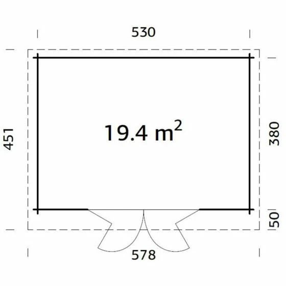 Palmako Lea 5.4m X 3.9m Log Cabin Garden Office (44mm) 6 Palmako Lea 5.4m X 3.9m Log Cabin Garden Office (44mm) - Image 4
