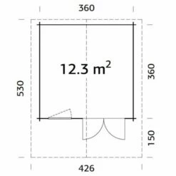 Palmako Sally 3.9m X 3.9m Log Cabin Garden Room (44mm) 19 Palmako Sally 3.9m X 3.9m Log Cabin Garden Room (44mm) -Garden Supplies Sales Shop frf44 3838 002