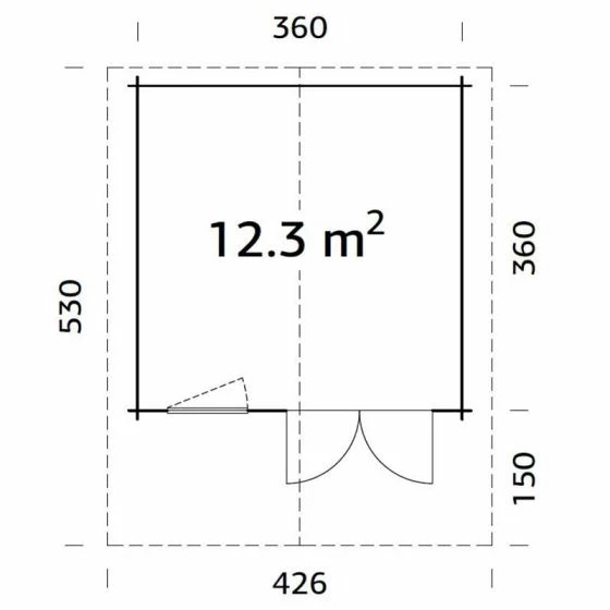 Palmako Sally 3.9m X 3.9m Log Cabin Garden Room (44mm) 6 Palmako Sally 3.9m X 3.9m Log Cabin Garden Room (44mm) - Image 4