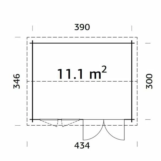 Palmako Iris 4.2m X 3.3m Log Cabin Garden Office (44mm) 4 Palmako Iris 4.2m X 3.3m Log Cabin Garden Office (44mm) - Image 2