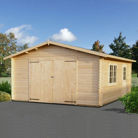 Palmako Roger 4.5m X 5.5m Extra Wide Log Cabin Single Garage (44mm) - Double Doors 5 Palmako Roger 4.5m X 5.5m Extra Wide Log Cabin Single Garage (44mm) - Double Doors - Image 4