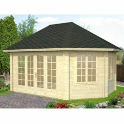Palmako Hanna 4.2m X 5.7m Corner Log Cabin Summer House (44mm)