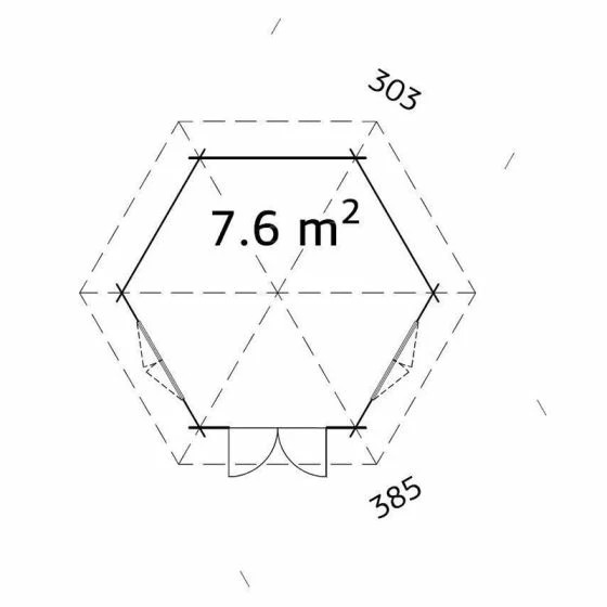 Palmako Hanna 3m X 3.4m Corner Log Cabin Summer House (34mm) 4 Palmako Hanna 3m X 3.4m Corner Log Cabin Summer House (34mm) - Image 2