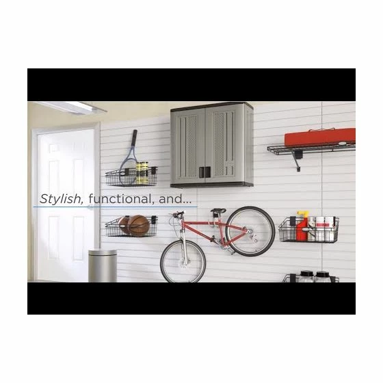 Suncast Wall Utility/ Garage Cabinet Grey - Plastic Storage Cupboard 5 Suncast Wall Utility/ Garage Cabinet Grey - Plastic Storage Cupboard - Image 3