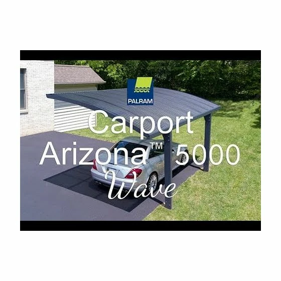 16'x10' (4.8x3m) Palram Canopia Arizona Wave 5000 Grey Metal Carport 5 16'x10' (4.8x3m) Palram Canopia Arizona Wave 5000 Grey Metal Carport - Image 3