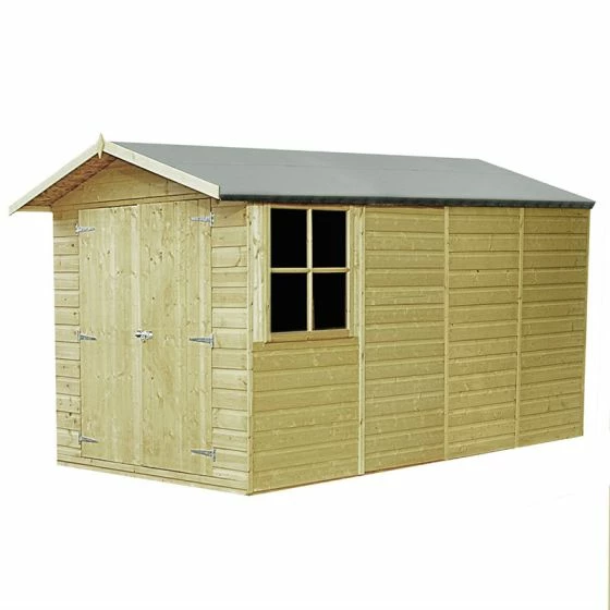 13' X 7' Shire Jersey Premium Pressure Treated Double Door Wooden Garden Shed (4.34m X 2.2m) 5 13' X 7' Shire Jersey Premium Pressure Treated Double Door Wooden Garden Shed (4.34m X 2.2m) - Image 3