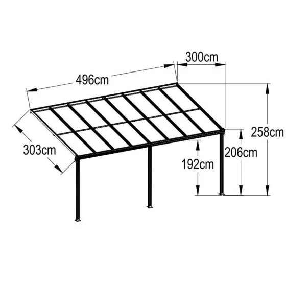 10' X 16' Kingston Lean To Carport (3m X 4.9m) 5 10' X 16' Kingston Lean To Carport (3m X 4.9m) - Image 3