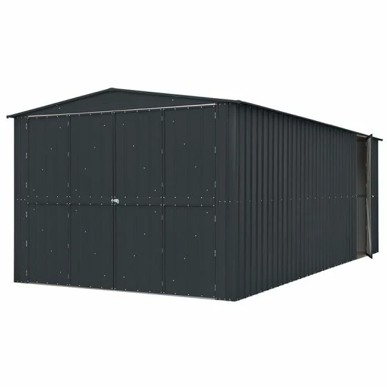 10' X 15' Globel Anthracite Grey Double Door Metal Garage (3.07m X 4.64m) 4 10' X 15' Globel Anthracite Grey Double Door Metal Garage (3.07m X 4.64m) - Image 2