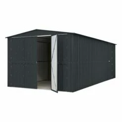 10' X 19' Globel Anthracite Grey Double Door Metal Garage (3.07m X 5.88m) 27 10' X 19' Globel Anthracite Grey Double Door Metal Garage (3.07m X 5.88m) -Garden Supplies Sales Shop lotus1019utag lotus 10x19 double garage cutout2