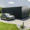 10' X 19' Globel Anthracite Grey Double Door Metal Garage (3.07m X 5.88m) 2 10' X 19' Globel Anthracite Grey Double Door Metal Garage (3.07m X 5.88m) -Garden Supplies Sales Shop lotus1019utag lotus 10x19 double garage main