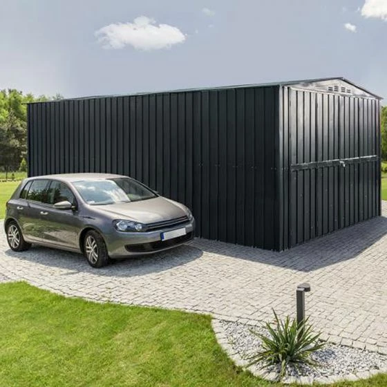 10' X 19' Globel Anthracite Grey Double Door Metal Garage (3.07m X 5.88m) 3 10' X 19' Globel Anthracite Grey Double Door Metal Garage (3.07m X 5.88m)