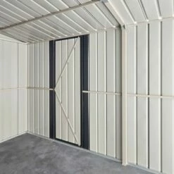 10' X 19' Globel Anthracite Grey Double Door Metal Garage (3.07m X 5.88m) 35 10' X 19' Globel Anthracite Grey Double Door Metal Garage (3.07m X 5.88m) -Garden Supplies Sales Shop lotus10x19utag 10x19 lotus grey metal garage close up7 min