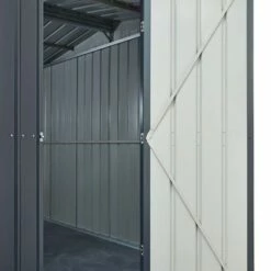 10' X 19' Globel Anthracite Grey Double Door Metal Garage (3.07m X 5.88m) 36 10' X 19' Globel Anthracite Grey Double Door Metal Garage (3.07m X 5.88m) -Garden Supplies Sales Shop lotus10x19utag 10x19 lotus grey metal garage close up9 min