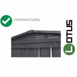 10' X 23' Globel Double Door Workshop - Athracite Grey (2.9m X 7m) 32 10' X 23' Globel Double Door Workshop - Athracite Grey (2.9m X 7m) -Garden Supplies Sales Shop lotus10x23wsag 10x23 lotus grey metal workshop close up4 min