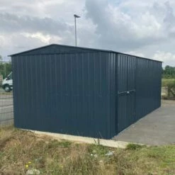 10' X 23' Globel Double Door Workshop - Athracite Grey (2.9m X 7m) 25 10' X 23' Globel Double Door Workshop - Athracite Grey (2.9m X 7m) -Garden Supplies Sales Shop lotus10x23wsag 10x23 lotus grey metal workshop insitu2 min