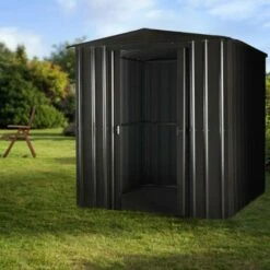 6' X 4' Globel Anthracite Grey Apex Metal Shed (1.84m X 1.23m) 28 6' X 4' Globel Anthracite Grey Apex Metal Shed (1.84m X 1.23m) -Garden Supplies Sales Shop lotus64agsolid 6x4 grey no2