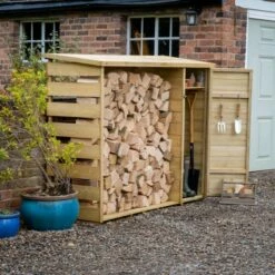 6'5 X 2'3 Forest Pent Logstore With Tool Storage (2m X 0.7m)