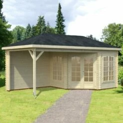 Palmako Melanie 5.7m X 3m Corner Log Cabin Summer House (28mm)