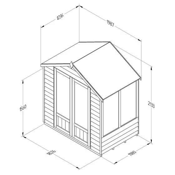 6' X 4' Forest Oakley 25yr Guarantee Double Door Apex Summer House (1.99m X 1.24m) 4 6' X 4' Forest Oakley 25yr Guarantee Double Door Apex Summer House (1.99m X 1.24m) - Image 2