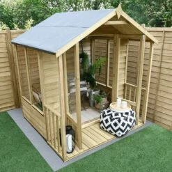 New Release 9 6' X 6' Forest Oakley 25yr Guarantee Double Door Apex Summer House (1.99m X 1.84m)