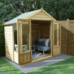 New Release 13 8' X 6' Forest Oakley 25yr Guarantee Double Door Apex Summer House (2.61m X 1.83m)