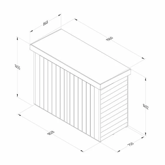 6'5 X 2'10 Forest Large Double Door Pent Wooden Garden Storage - Bike / Mower Outdoor Store (1.9m X 0.86m) 4 6'5 X 2'10 Forest Large Double Door Pent Wooden Garden Storage - Bike / Mower Outdoor Store (1.9m X 0.86m) - Image 2