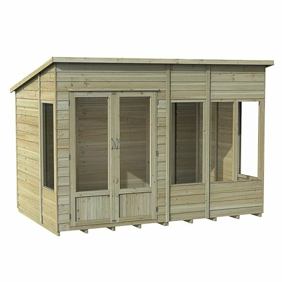 10' X 6' Forest Oakley 25yr Guarantee Double Door Pent Summer House (3.10m X 2.03m) 5 10' X 6' Forest Oakley 25yr Guarantee Double Door Pent Summer House (3.10m X 2.03m) - Image 3