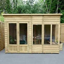 10' X 6' Forest Oakley 25yr Guarantee Double Door Pent Summer House (3.10m X 2.03m) 24 10' X 6' Forest Oakley 25yr Guarantee Double Door Pent Summer House (3.10m X 2.03m) -Garden Supplies Sales Shop oppsum106ddm insitu2 min 1