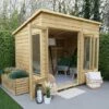 8' X 6' Forest Oakley 25yr Guarantee Double Door Pent Summer House (2.51m X 2.03m) 1 8' X 6' Forest Oakley 25yr Guarantee Double Door Pent Summer House (2.51m X 2.03m) -Garden Supplies Sales Shop oppsum86ddm forest 8x6 oakley pent summerhouse insitu1 min 2