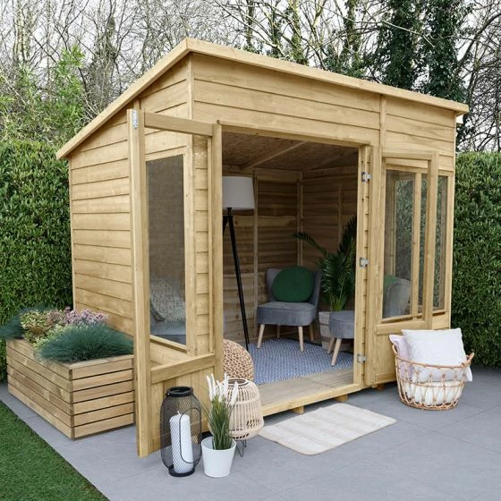 8' X 6' Forest Oakley 25yr Guarantee Double Door Pent Summer House (2.51m X 2.03m) 3 8' X 6' Forest Oakley 25yr Guarantee Double Door Pent Summer House (2.51m X 2.03m)