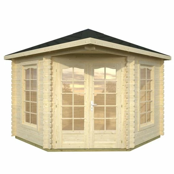 Palmako Malvern 3m X 3m Corner Log Cabin Summer House (28mm) 4 Palmako Malvern 3m X 3m Corner Log Cabin Summer House (28mm) - Image 2