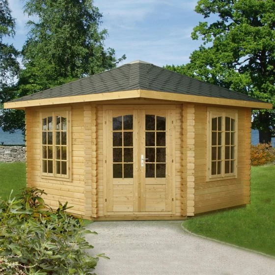 Palmako Melanie 3.5m X 3.5m Corner Log Cabin Summer House (44mm) 4 Palmako Melanie 3.5m X 3.5m Corner Log Cabin Summer House (44mm) - Image 2