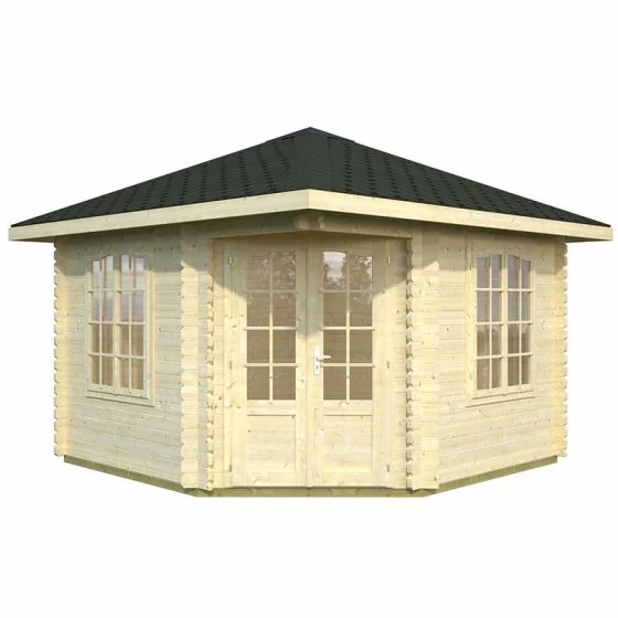 Palmako Melanie 3.5m X 3.5m Corner Log Cabin Summer House (44mm) 6 Palmako Melanie 3.5m X 3.5m Corner Log Cabin Summer House (44mm) - Image 4