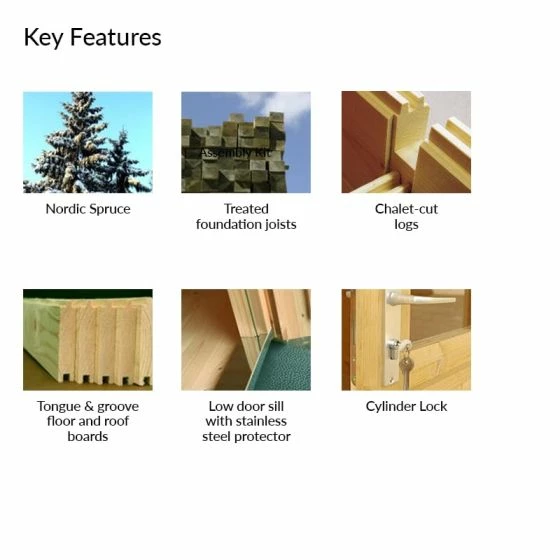 Palmako Lisa 4.2m X 3.2m Log Cabin Garden Room (34mm) 6 Palmako Lisa 4.2m X 3.2m Log Cabin Garden Room (34mm) - Image 4