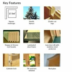 Palmako Britta 4.5m X 4.5m Log Cabin Garden Building (40mm) 21 Palmako Britta 4.5m X 4.5m Log Cabin Garden Building (40mm) -Garden Supplies Sales Shop palmako kf britta fri40 4545 1of2 min