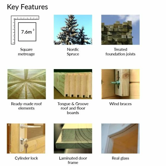 Palmako Hanna 3m X 3.4m Corner Log Cabin Summer House (34mm) 6 Palmako Hanna 3m X 3.4m Corner Log Cabin Summer House (34mm) - Image 4