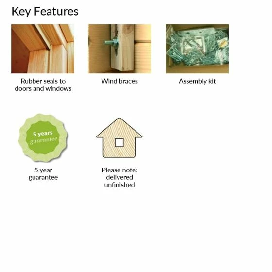 Palmako Iris 4.2m X 3.3m Log Cabin Garden Office (44mm) 6 Palmako Iris 4.2m X 3.3m Log Cabin Garden Office (44mm) - Image 4