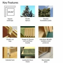 Palmako Lea 4.8m X 3.6m Log Cabin Garden Office (44mm) 15 Palmako Lea 4.8m X 3.6m Log Cabin Garden Office (44mm) -Garden Supplies Sales Shop palmako kf lea frb44 4735 1of2 min