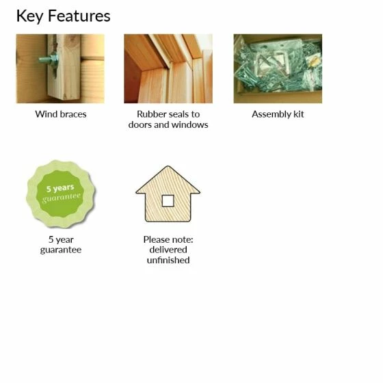 Palmako Lea 4.8m X 3.6m Log Cabin Garden Office (44mm) 8 Palmako Lea 4.8m X 3.6m Log Cabin Garden Office (44mm) - Image 6