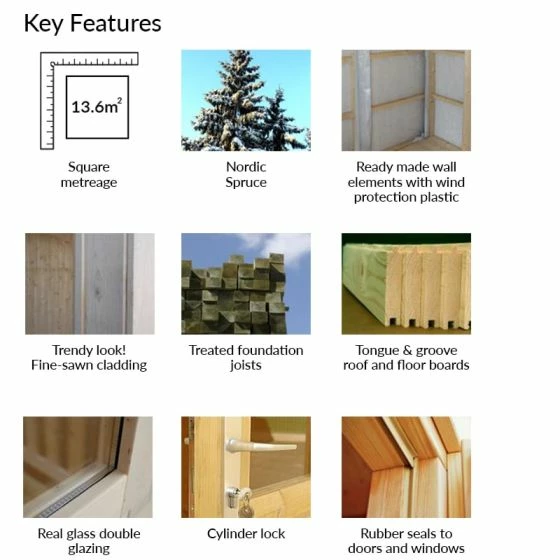 Palmako Ly 3.3m X 4.5m Garden Room Garden House (19mm) 16 Palmako Ly 3.3m X 4.5m Garden Room Garden House (19mm) - Image 14