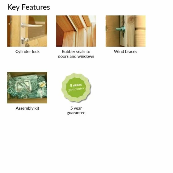 Palmako Roger 4.5m X 5.5m Extra Wide Log Cabin Single Garage (44mm) - Double Doors 8 Palmako Roger 4.5m X 5.5m Extra Wide Log Cabin Single Garage (44mm) - Double Doors - Image 7