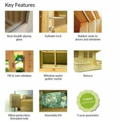 Palmako Sandra 7.5m X 4.8m Log Cabin Summer House (44mm) 23 Palmako Sandra 7.5m X 4.8m Log Cabin Summer House (44mm) -Garden Supplies Sales Shop palmako kf sandra pm44 233 2of2 min