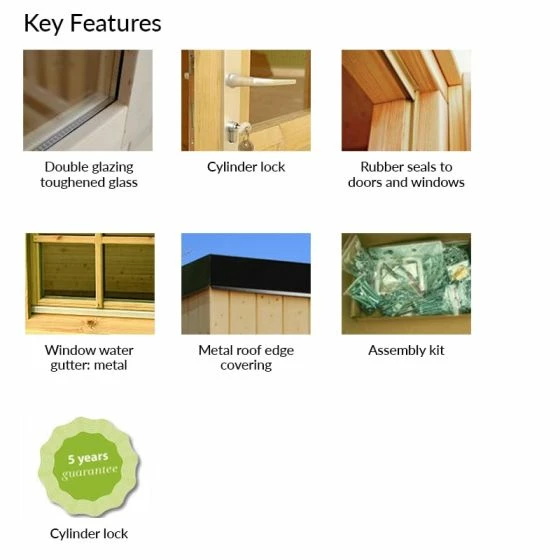 Palmako Solveig 4.5m X 3.3m Contemporary Wooden Summer House Garden Room (19mm) 9 Palmako Solveig 4.5m X 3.3m Contemporary Wooden Summer House Garden Room (19mm) - Image 7