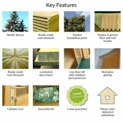 Palmako Veronica 2.9m X 2.9m Octagonal Summer House Log Cabin (28mm) - 2 Windows 16 Palmako Veronica 2.9m X 2.9m Octagonal Summer House Log Cabin (28mm) - 2 Windows -Garden Supplies Sales Shop palmako kf veronica pap28 2929