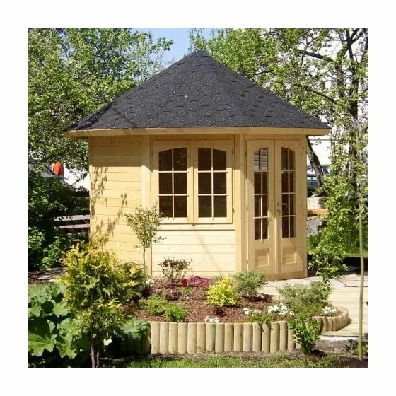 Palmako Veronica 2.9m X 2.9m Octagonal Summer House Log Cabin (28mm) - 2 Windows 3 Palmako Veronica 2.9m X 2.9m Octagonal Summer House Log Cabin (28mm) - 2 Windows