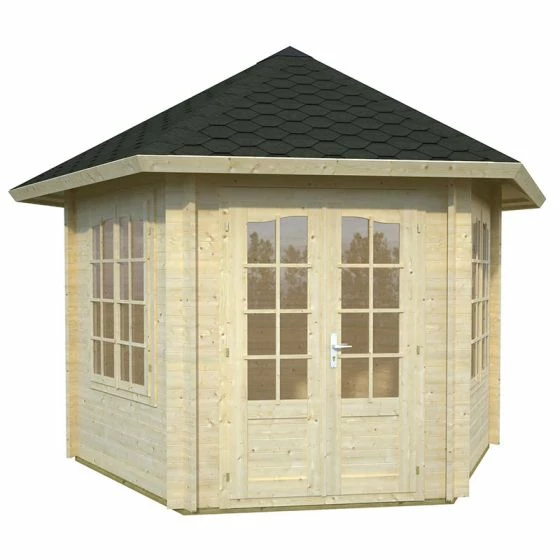 Palmako Hanna 3m X 3.4m Corner Log Cabin Summer House (34mm) 5 Palmako Hanna 3m X 3.4m Corner Log Cabin Summer House (34mm) - Image 3