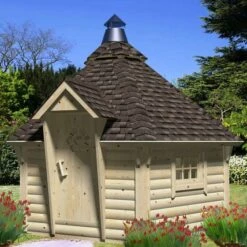 Palmako Eva 3.3m X 3.3m Corner Log Cabin BBQ Hut - Barbecue Hut (44mm) 14 Palmako Eva 3.3m X 3.3m Corner Log Cabin BBQ Hut - Barbecue Hut (44mm) -Garden Supplies Sales Shop pav44 3833 01