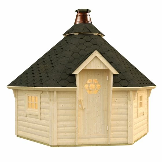 Palmako Eva 3.3m X 3.3m Corner Log Cabin BBQ Hut - Barbecue Hut (44mm) 9 Palmako Eva 3.3m X 3.3m Corner Log Cabin BBQ Hut - Barbecue Hut (44mm) - Image 7